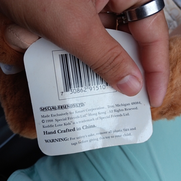 1998 SPECIAL FRIENDS KUDDLE LOVE KIDS Doll Plush Bear Stuffed Animal Toy Vtg 16” - Picture 7 of 8